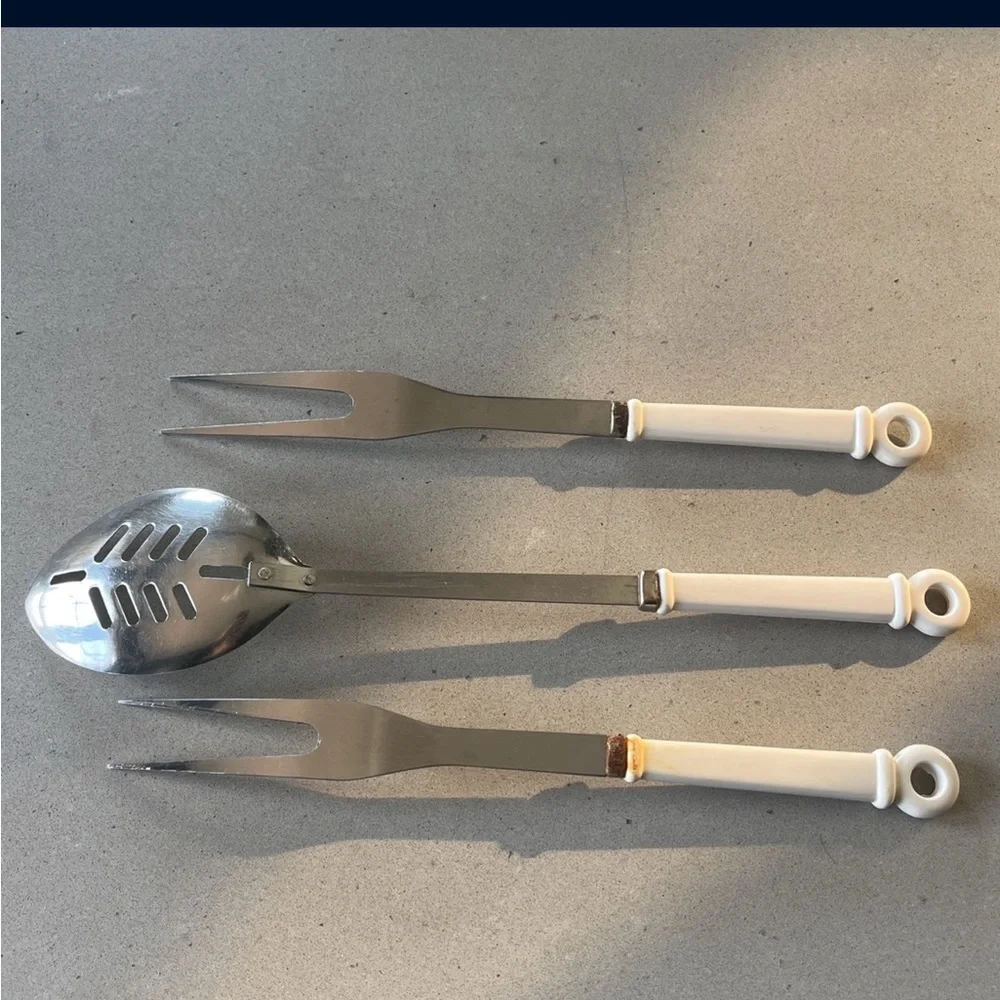 Vintage Floral Kitchen Utensil Set slotted spoon serving forks utensils botanica